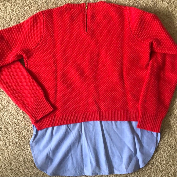J Crew Wool Sweater with Attached Shirtail - Sz S - Picture 5 of 6